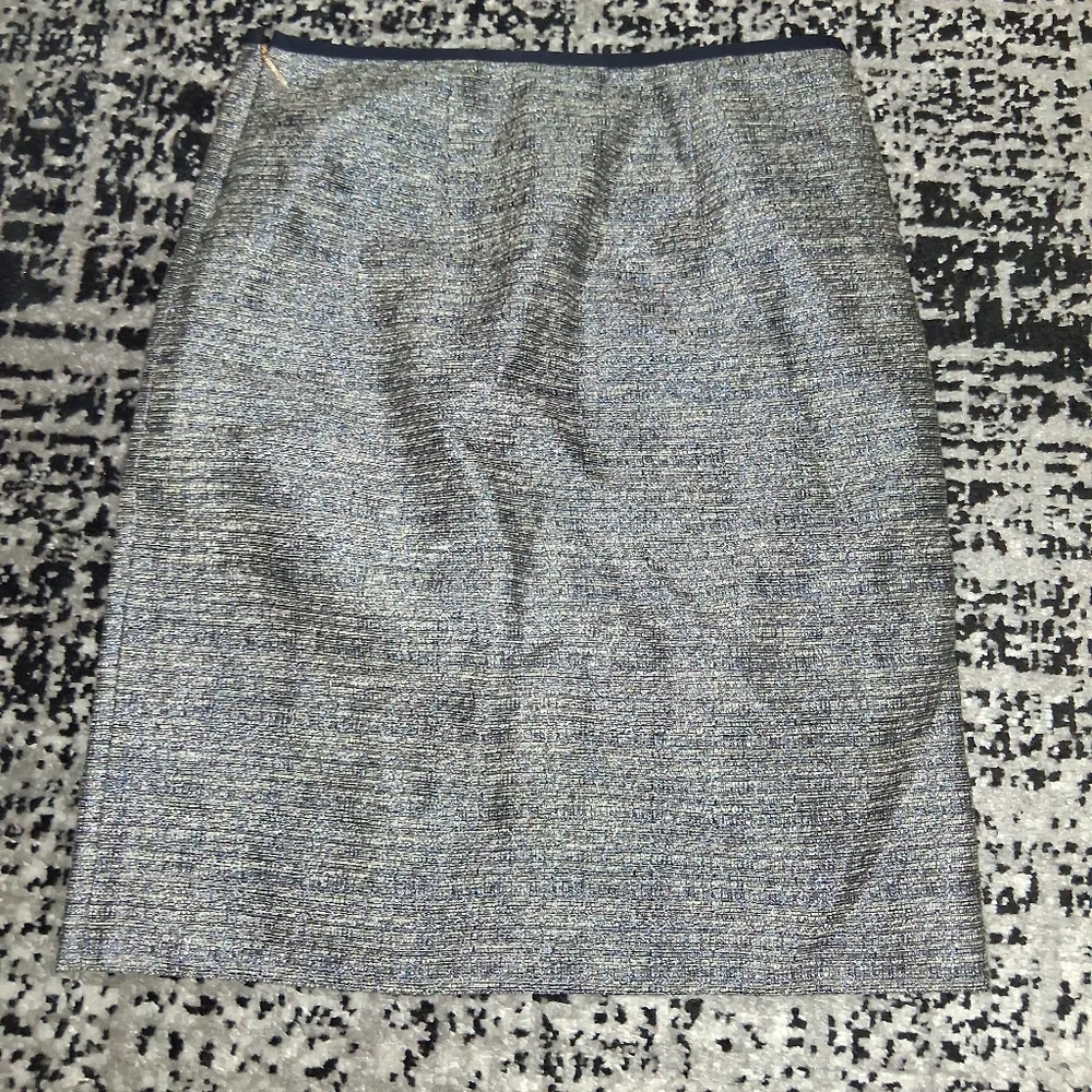 NWT Tory Burch Size 6 Tan & Blur Faux Wrap Jacquard Skirt! - Picture 12 of 15